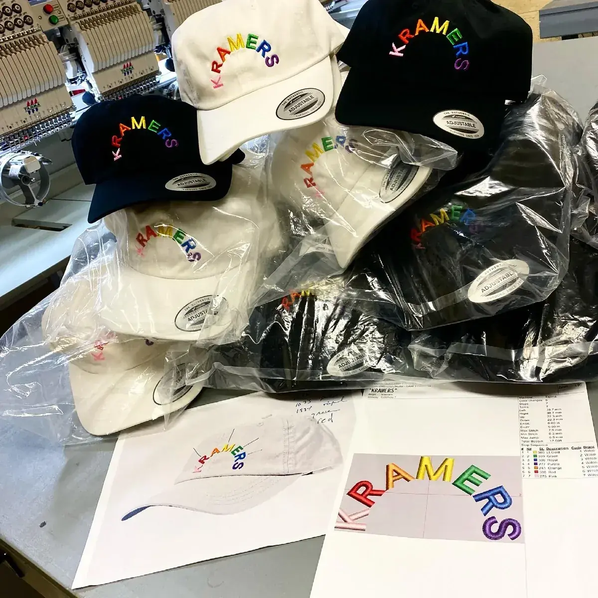 Embroidery production for company uniforms — workwear printing Berkshire